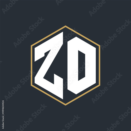 Modern Luxury Letter Monogram Logo with Polygon Frame Design
