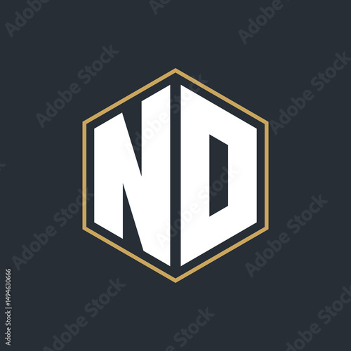 Modern Luxury Letter Monogram Logo with Polygon Frame Design
