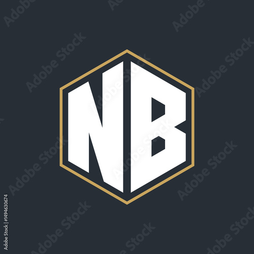 Modern Luxury Letter Monogram Logo with Polygon Frame Design