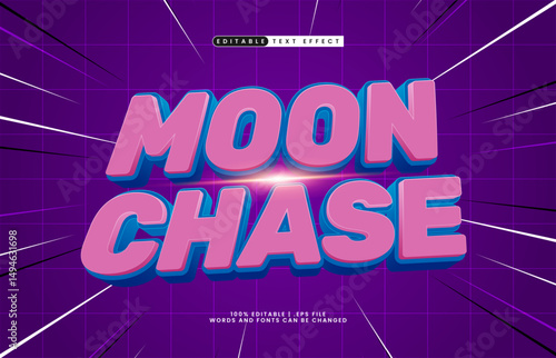 moon chase editable text effect with a cosmic and space text effect