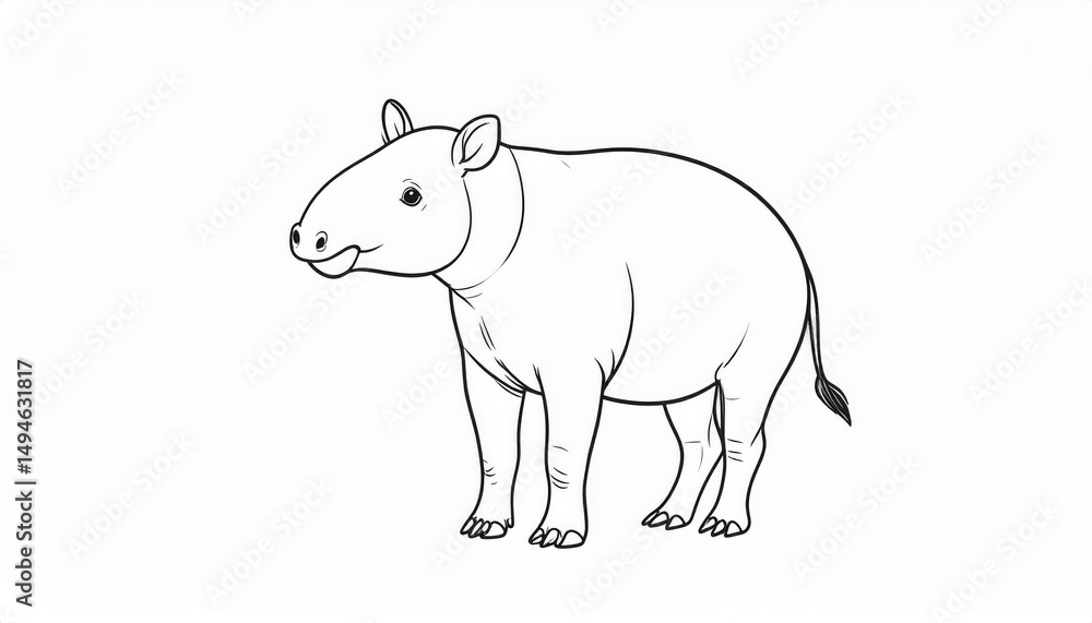 Obraz premium Simple line drawing of a young mammal.