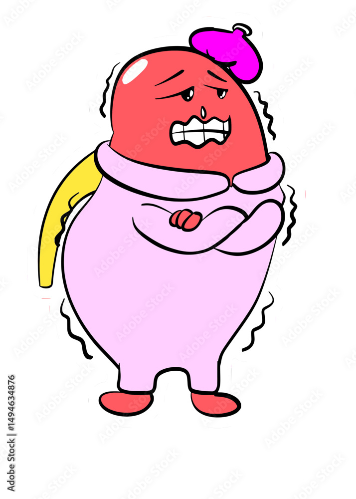 Naklejka premium kidney get sick cartoon illustration