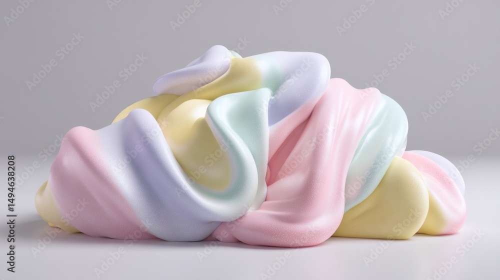 A colorful and soft swirl of pastel slime, showcasing a smooth texture and playful design. A colorful and soft swirl of pastel slime, showcasing a smooth texture and playful design.
