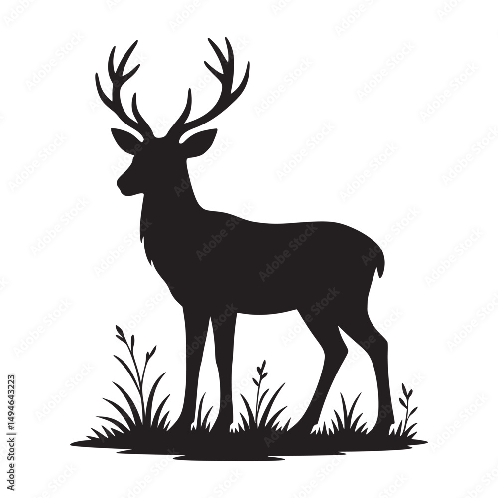 Obraz premium Deer Silhouette Vector 