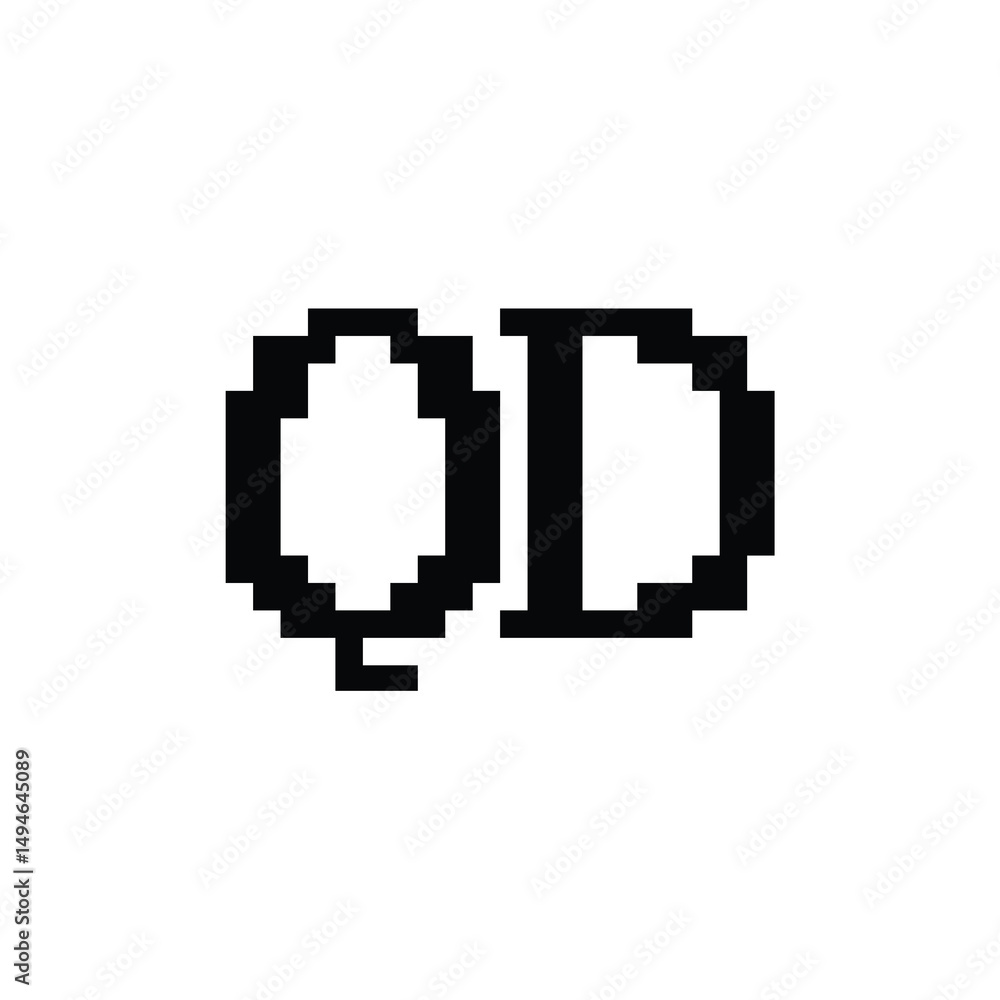 Obraz premium QD monogram logo design letter text name symbol monochrome logotype alphabet character simple logo