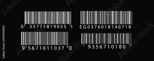 Simple barcode icon set. Barcode product distribution icon for apps and website UI designs. Dummy Barcode icon. barcode icon for selling, shopping.