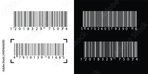 Simple barcode icon set. Barcode product distribution icon for apps and website UI designs. Dummy Barcode icon. barcode icon for selling, shopping.