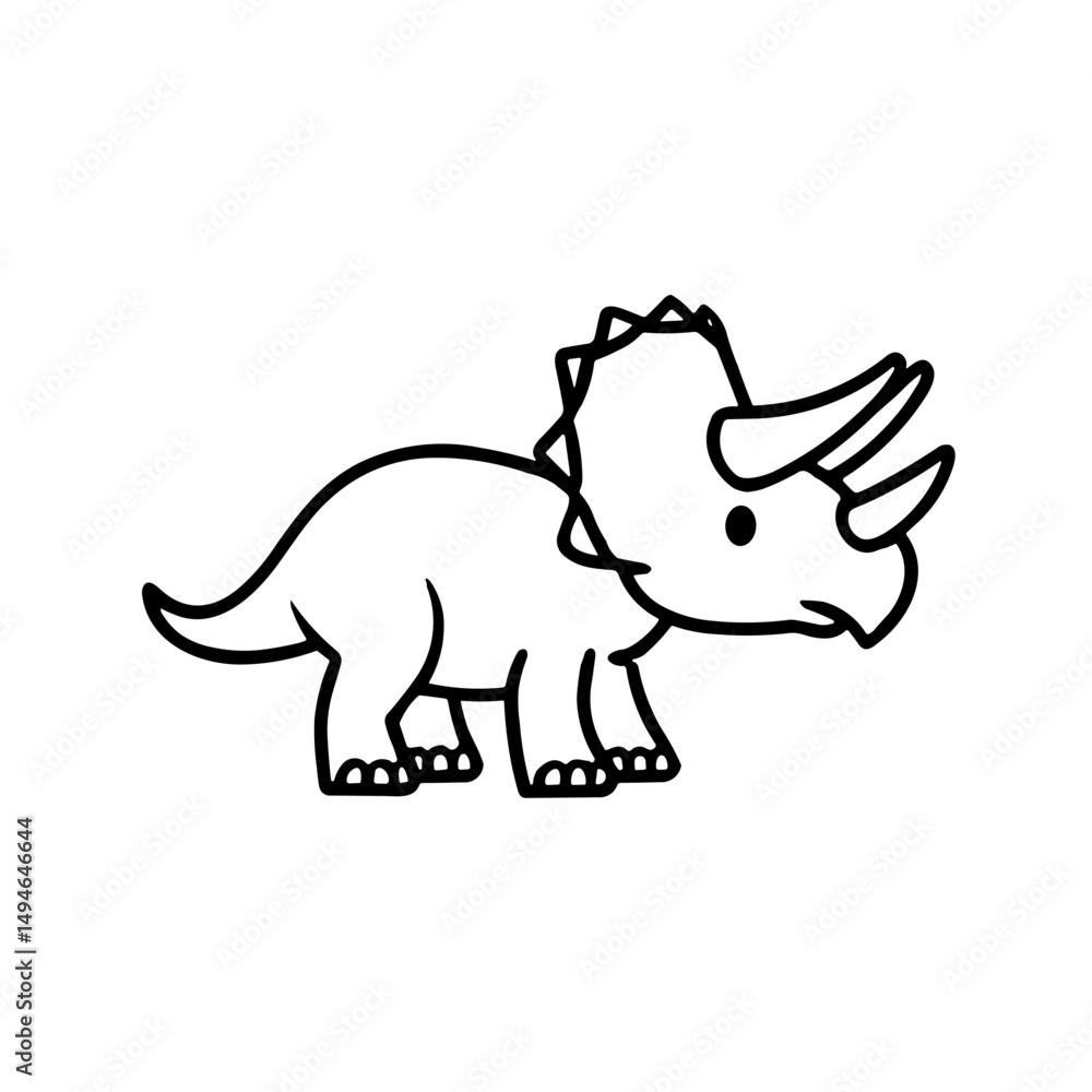 Simple dinosaur Triceratops Icon Simple dinosaur Triceratops Icon