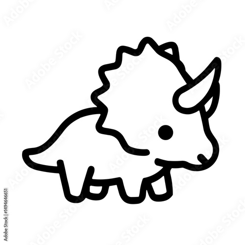 Simple dinosaur Triceratops Icon 
