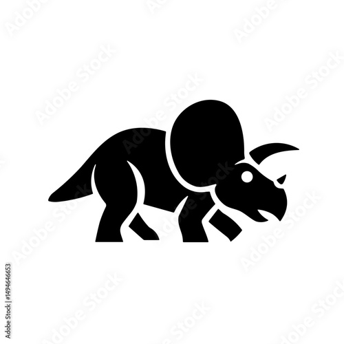 Simple dinosaur Triceratops Icon 