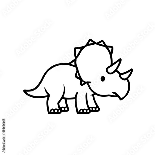Simple dinosaur Triceratops Icon 