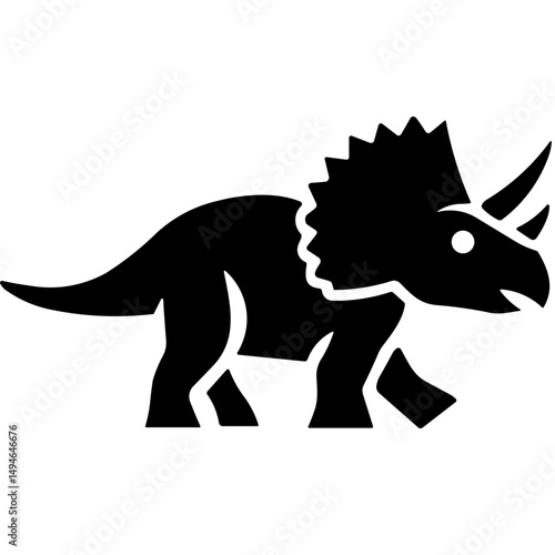 Simple dinosaur Triceratops Icon 
