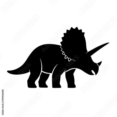 Simple dinosaur Triceratops Icon 