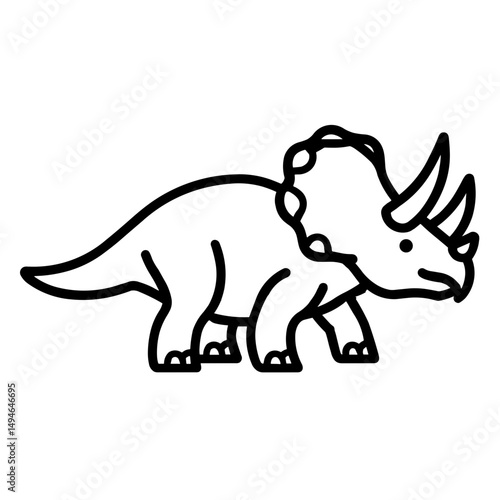 Simple dinosaur Triceratops Icon 