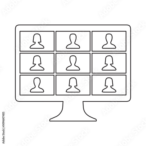 meeting zoom line icon