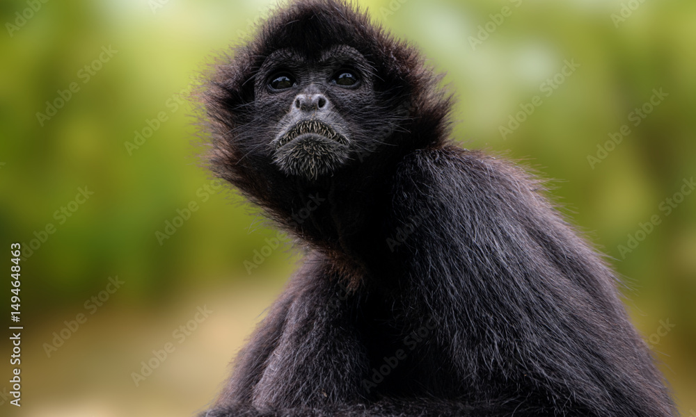 Fototapeta premium White-bellied Spider Monkey – Agile Primate of South American Rainforests with Distinctive White Chest