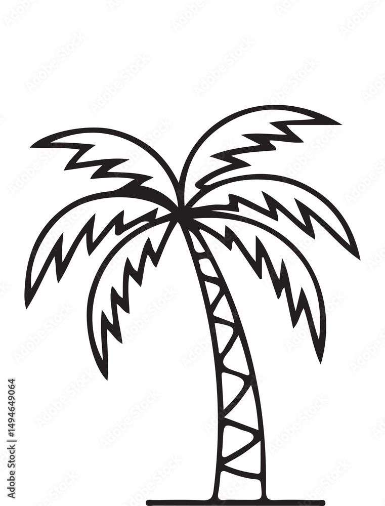 Obraz premium Palm colouring book pages for children and adults with vector design 