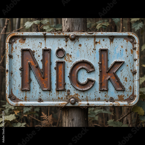 Aging Metal Street Sign with the Word 