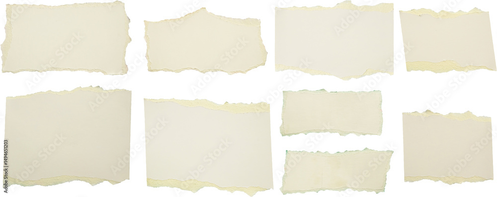 Fototapeta premium piece of white paper tear set isolated on white background