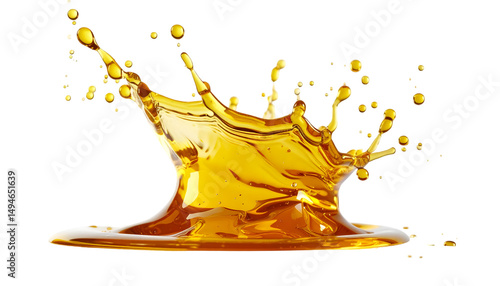 Oil Splash on Transparent Background