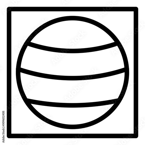 yoga ball line icon