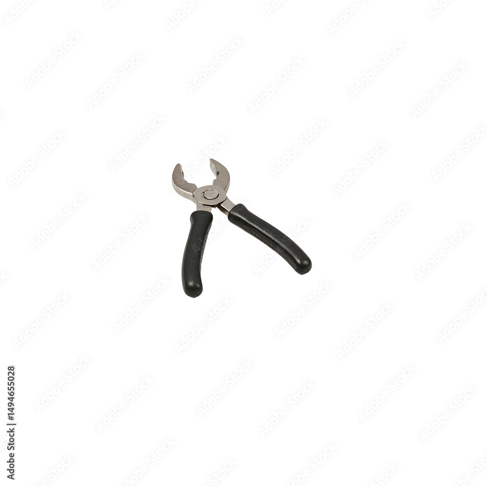 Obraz premium Quality pair of pliers with black handles, designed for gripping and cutting tasks effectively.