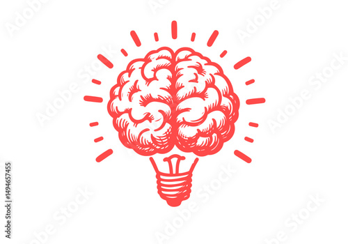 Brain hand drawn sketch vector illustration
