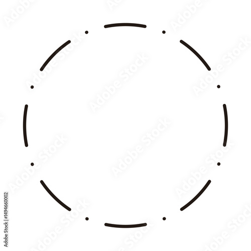 丸い線シンプル　点線均等