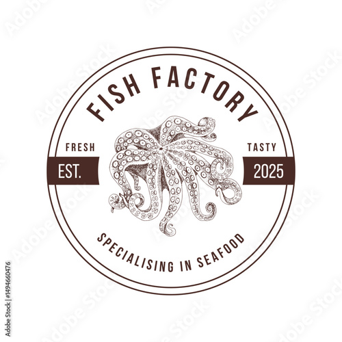 Fish factory logo design template