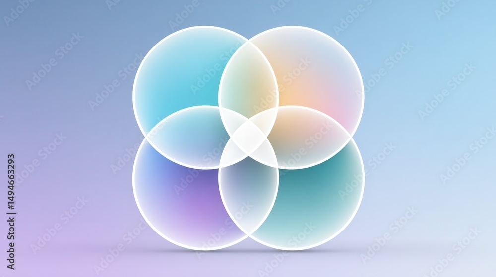 Obraz premium four overlapping circles forming the ikigai concept