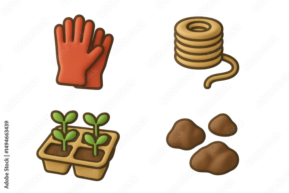 custom made wallpaper toronto digitalGardening tools and supplies: gloves, twine, seedlings, and potatoes