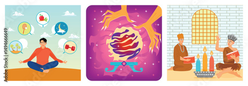 Healthy Lifestyle Choices. Witch Hands with Magic Ball. A Traditional Cultural Voodoo Ritual.