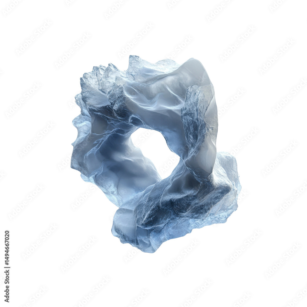 Fototapeta premium Abstract Ice Sculpture Glacial Formation with Hole