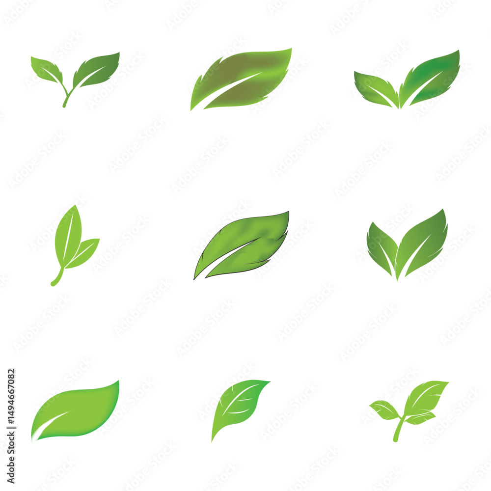 Leaf green logo and symbol vector Leaf green logo and symbol vector
