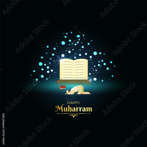 Vector illustration of Muharram social media template