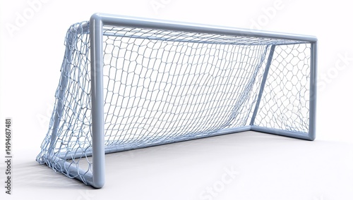 Soccer goal net, 3D model isolated against a clean white background.