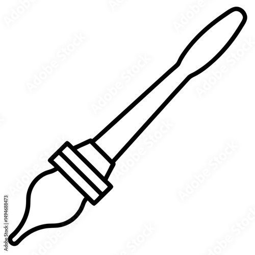 Paint brush line art icon on white background.