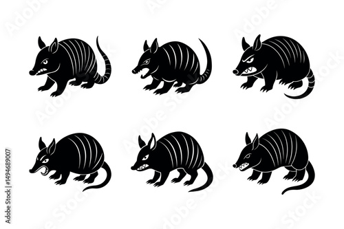 furious armadillo expression set