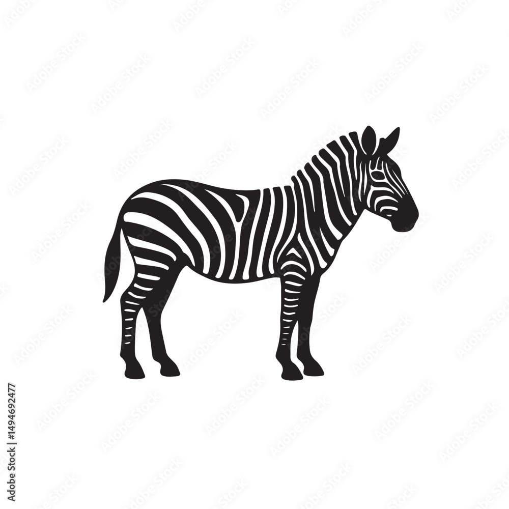 Obraz premium Striking Zebra Black Silhouette