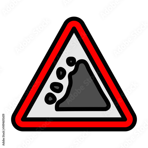 Land Sliding Vector Filled Icon Design