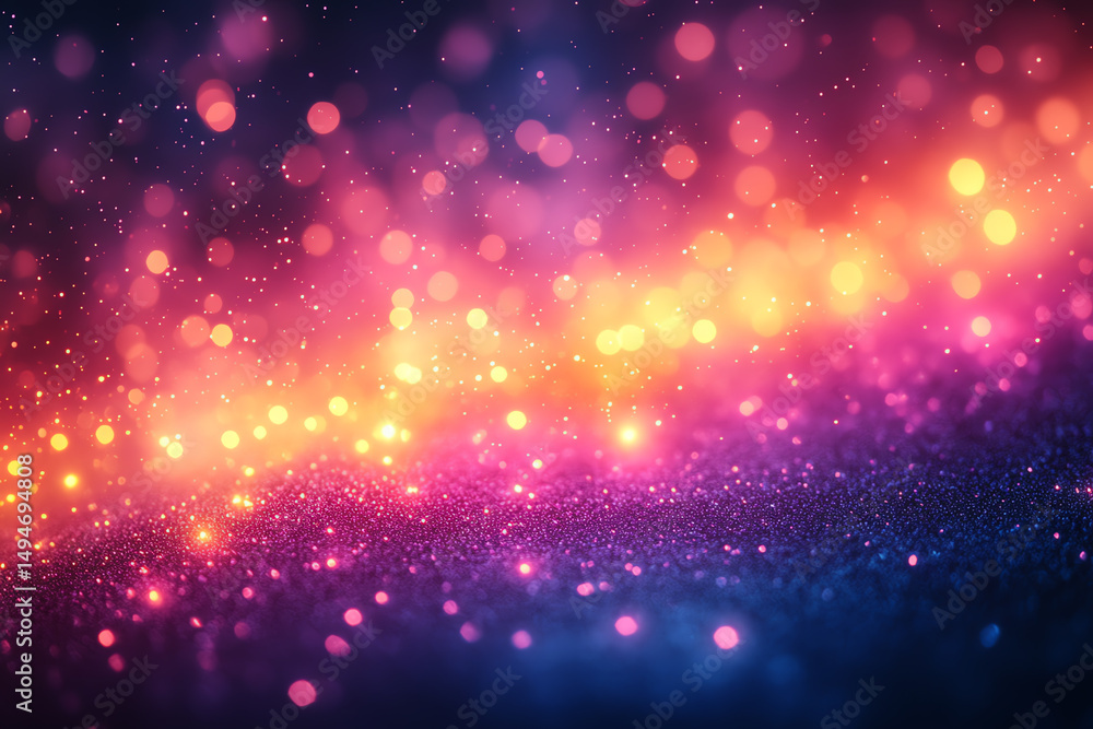 Obraz premium Vibrant abstract background with bokeh lights, showcasing a beautiful blend of colors and patterns for creative projects and designs.
