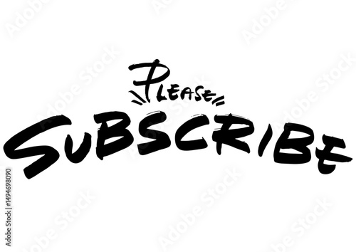 手書き文字「Please subscribe」