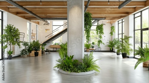 Modern Plant-Filled Office Interior Design