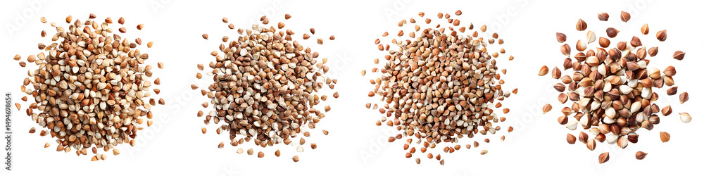 Piles of Buckwheat Grains Piles of Buckwheat Grains
