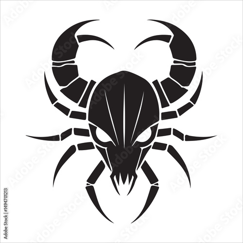 Simple Black Scorpion Logo Vector Illustration photo