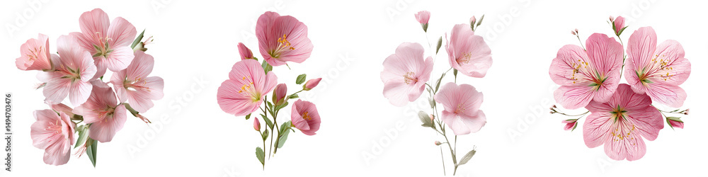 Fototapeta premium Vibrant pink flowers blooming in springtime