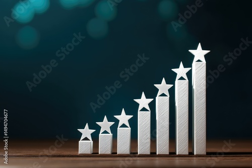 Bar chart showing upward trend in product ratings
