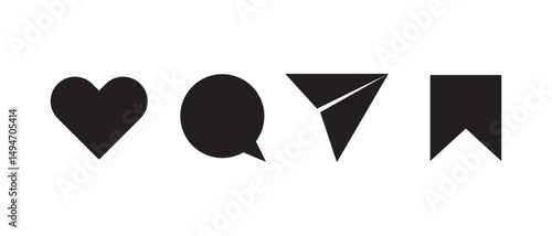 like, Share, comment and love icon button, social media vector
