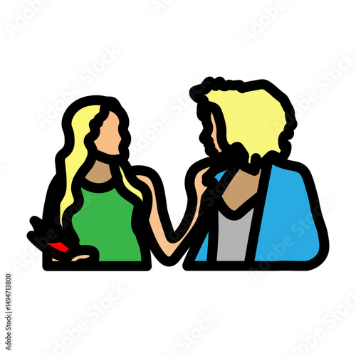 Friends Vector Filled Icon Design