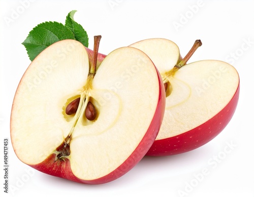 A fresh red Envy apple isolated on a clean white background, shown with a clipping path for easy use in design and editing.